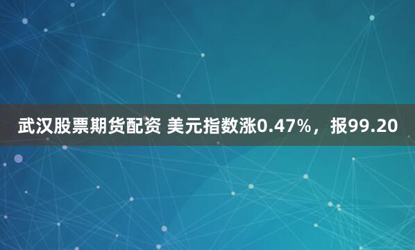 武汉股票期货配资 美元指数涨0.47%，报99.20