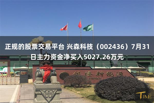 正规的股票交易平台 兴森科技（002436）7月31日主力资金净买入5027.26万元