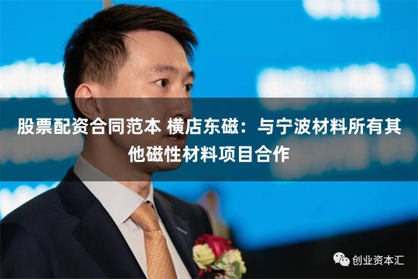 股票配资合同范本 横店东磁：与宁波材料所有其他磁性材料项目合作